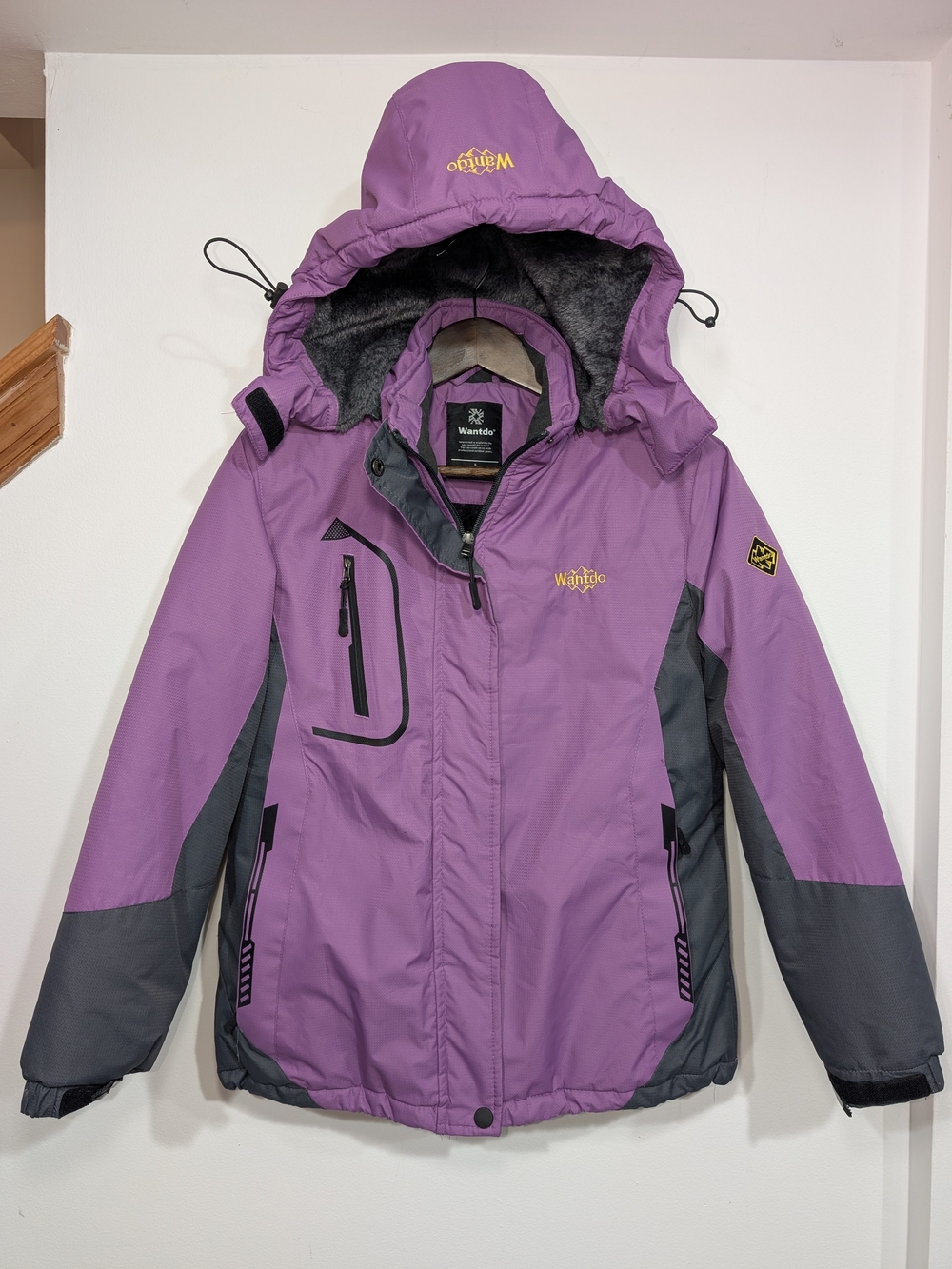 Wantdo Women Sm Purple Hardshell Waterproof Windproof Insulated Ski Trek Jacket